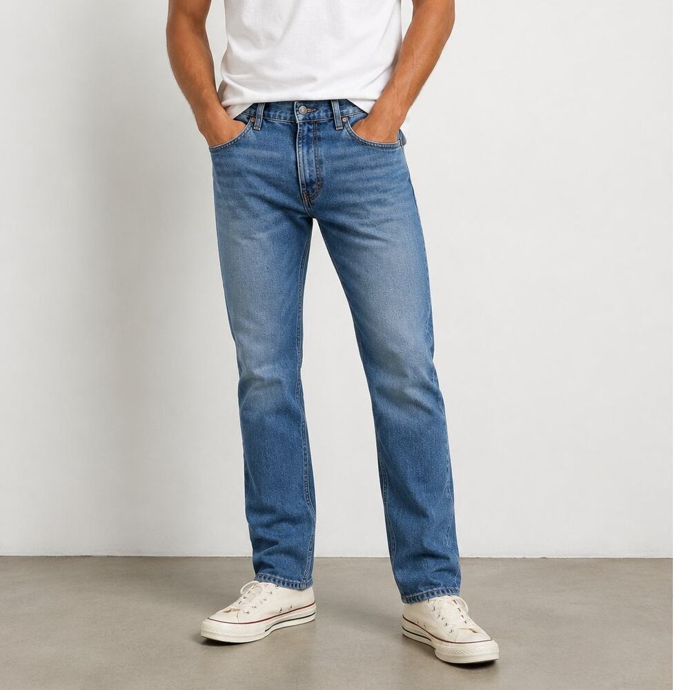 RVCA Week-End Fit Straight Leg Men's Medium Wash Relaxed 100% Cotton Denim Jeans